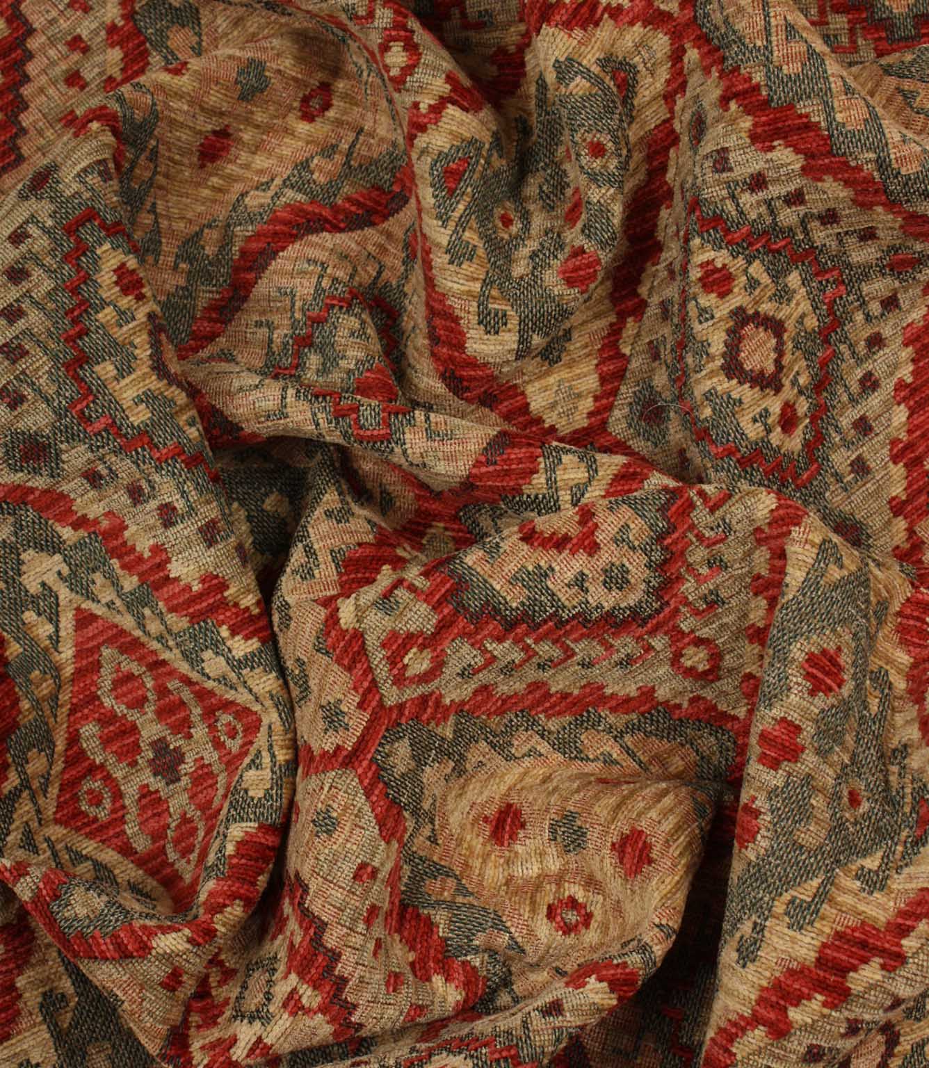 Imari Geometric Boho Fabric / Rosso