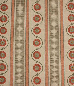 Indira Stripe Taupe Fabric / Cinnamon