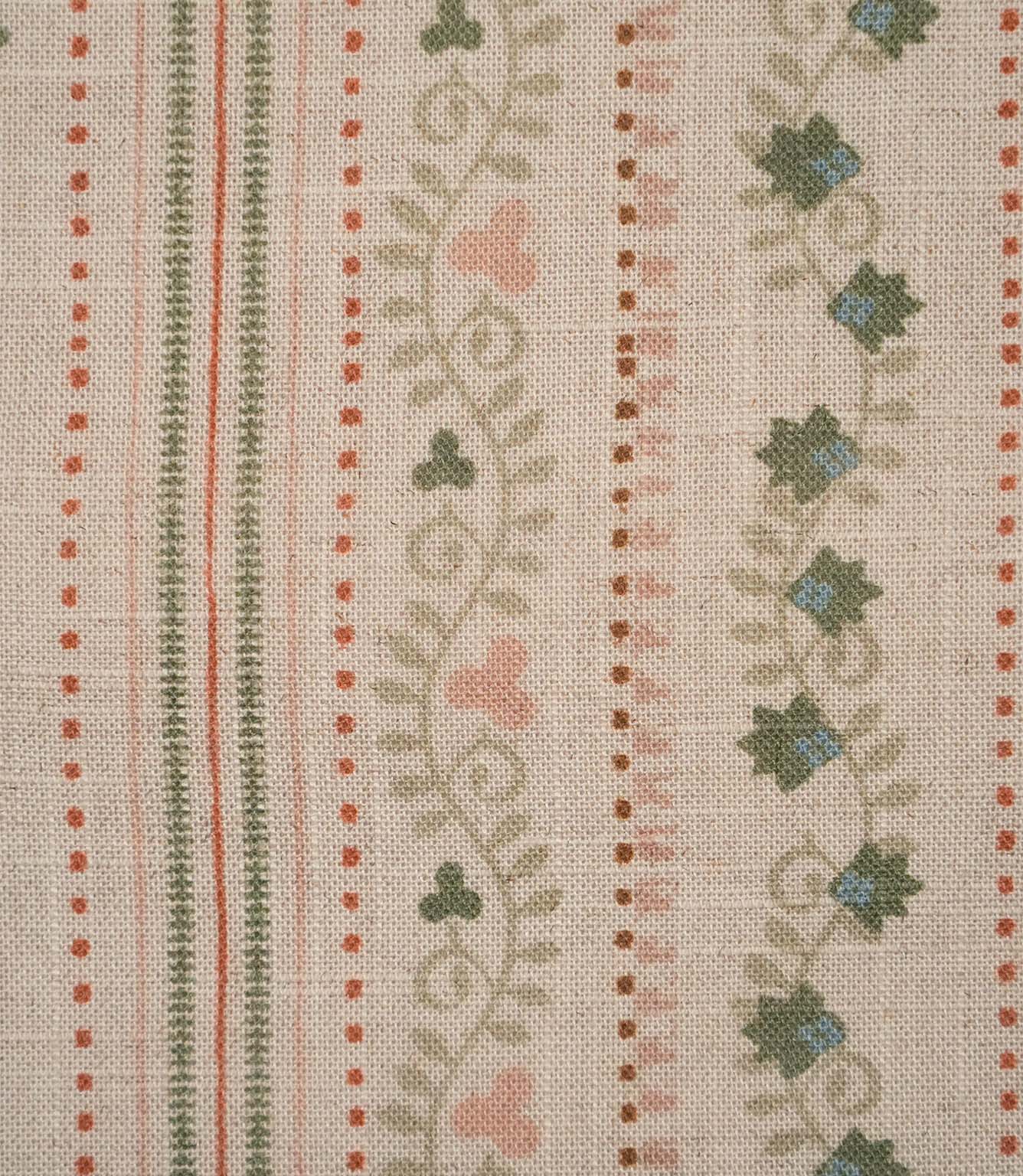 Ivy Tallis Fabric / Blush / Olive Green