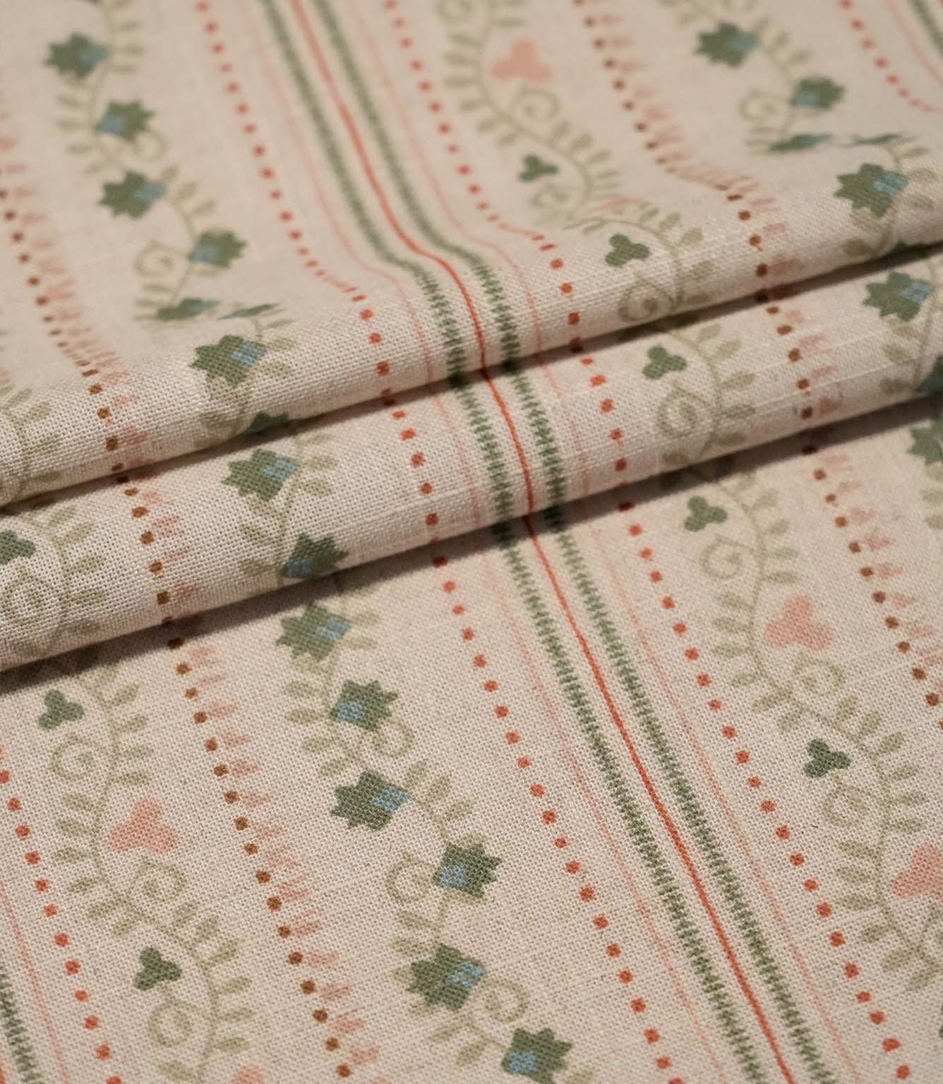 Ivy Tallis Fabric / Blush / Olive Green