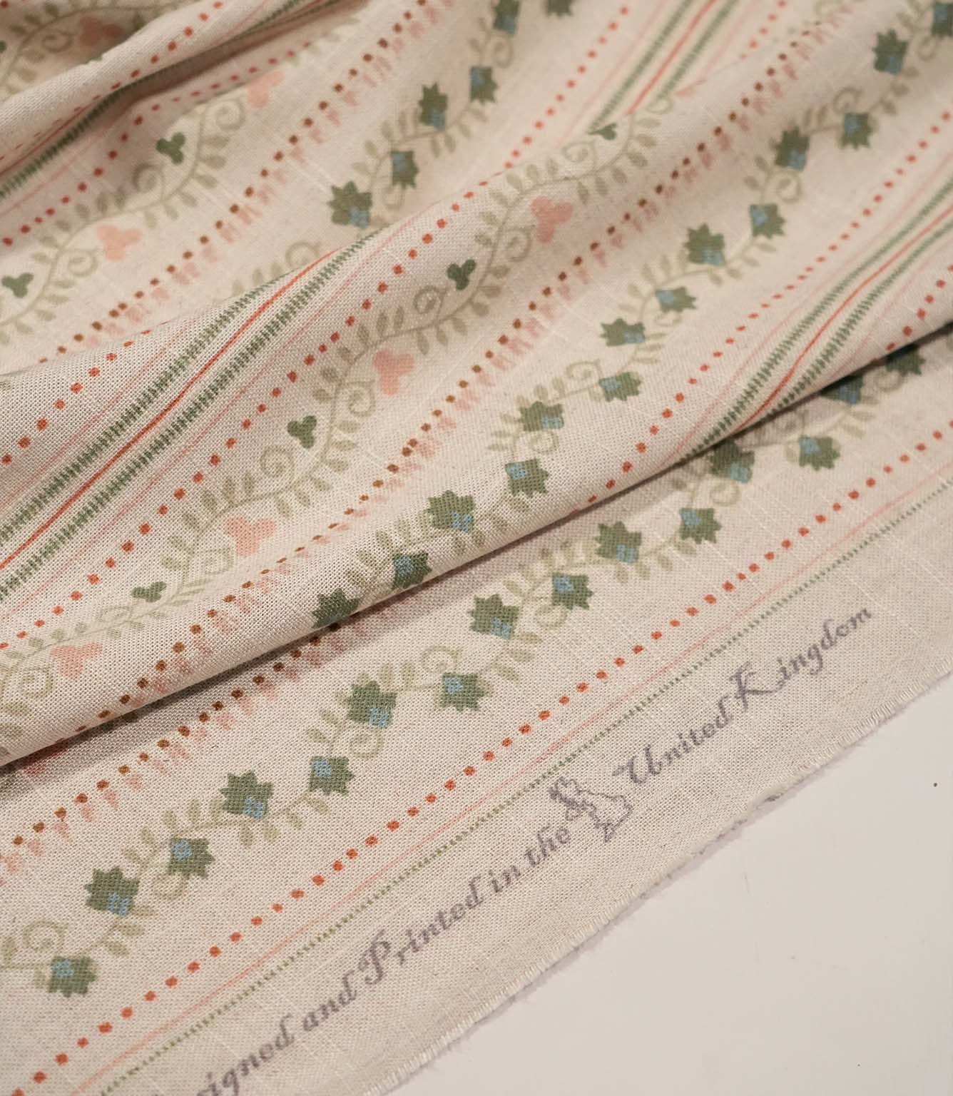 Ivy Tallis Fabric / Blush / Olive Green
