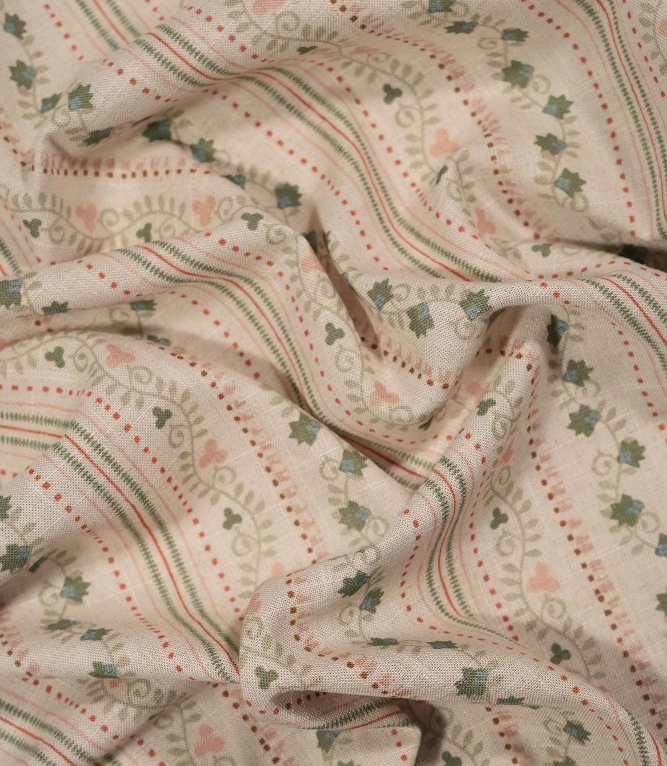 Ivy Tallis Fabric / Blush / Olive Green