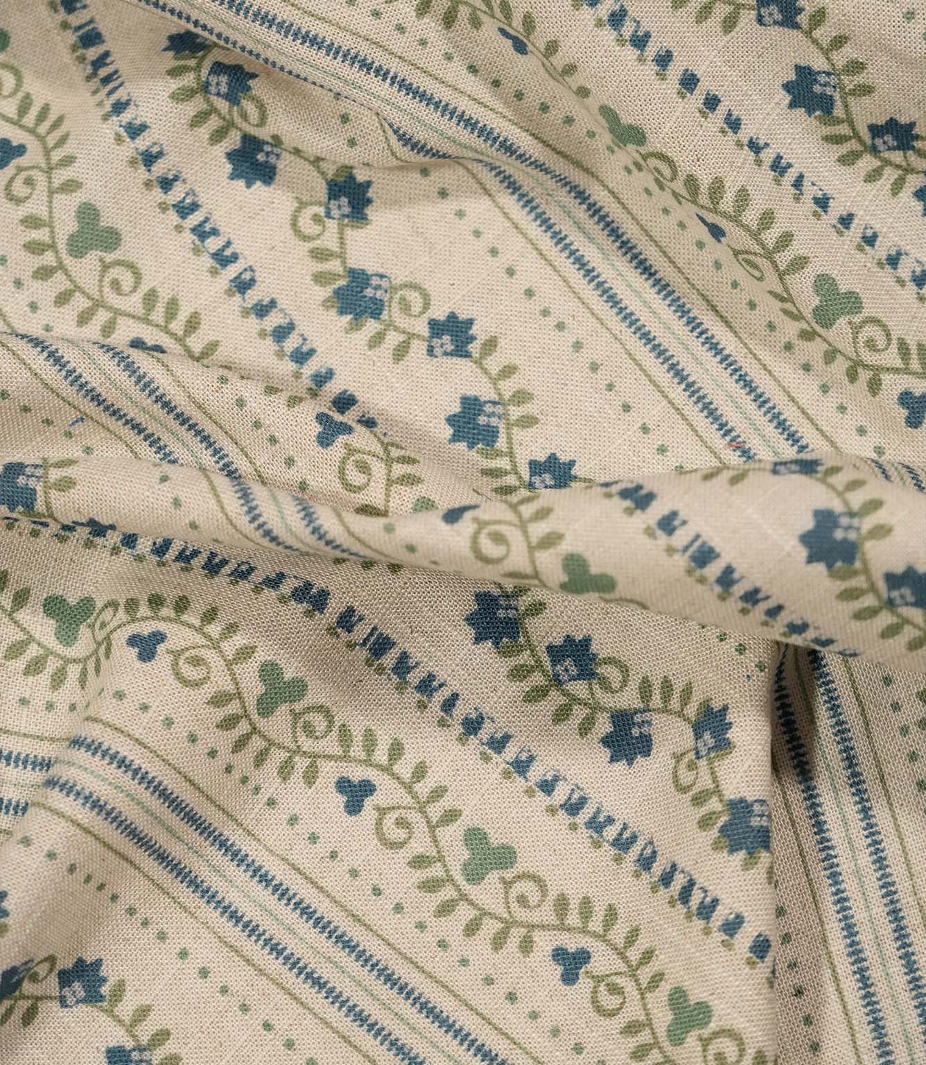 Ivy Tallis Fabric / Highland Green / Indigo