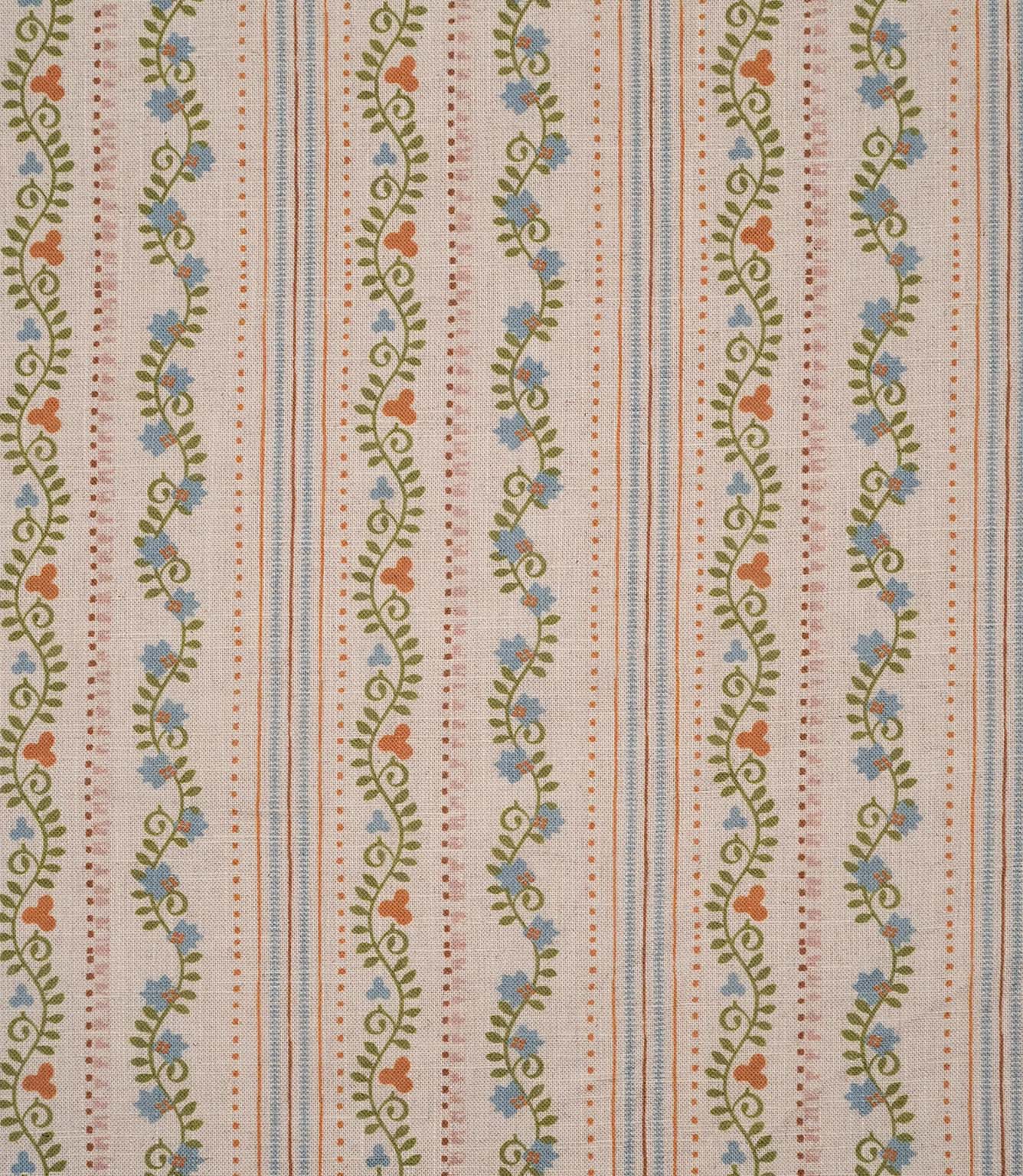 Ivy Tallis Fabric / Sage Green / Rust