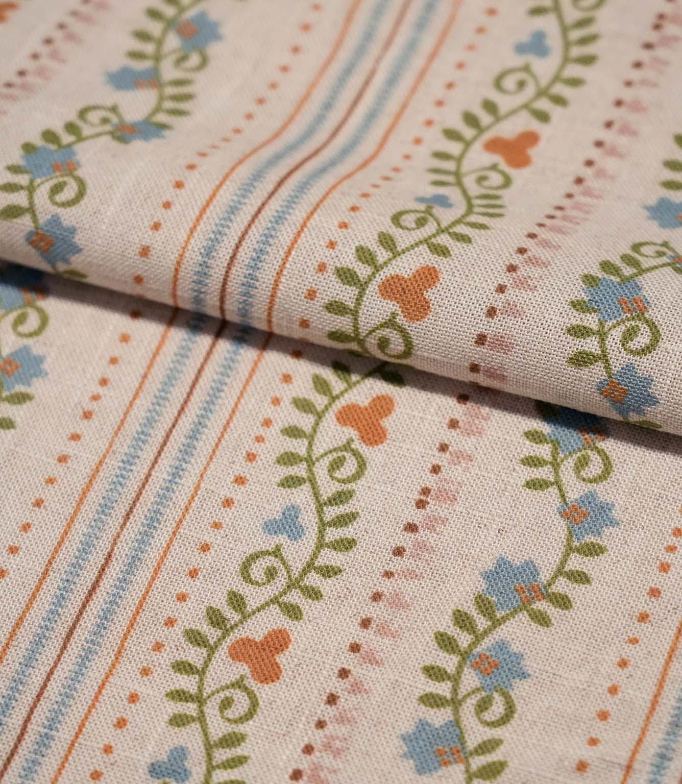 Ivy Tallis Fabric / Sage Green / Rust