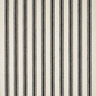JF Ticking Black fabric featuring classic vertical black ticking stripes on a warm cream background with a subtle herringbone woven texture.