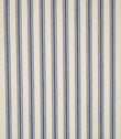 JF Ticking Blue fabric featuring classic vertical blue ticking stripes on a warm cream background with a subtle herringbone woven texture.