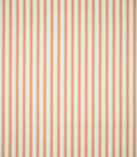 Full view of JF Ticking Burnt Orange striped fabric showing evenly spaced burnt orange ticking stripes across a cream herringbone woven ground.