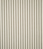 JF Ticking Forest striped fabric in warm ivory with fine forest green vertical stripes and a subtle woven herringbone texture.
