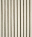 Close-up of JF Ticking Forest fabric, showing evenly spaced forest green ticking stripes against a textured ivory woven background.