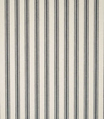 JF Ticking Grey fabric featuring classic vertical charcoal grey ticking stripes on a warm cream background with a subtle herringbone texture.