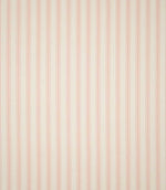 Full view of JF Ticking Pink fabric showing the repeating vertical blush pink ticking stripe design across a warm cream textured background.