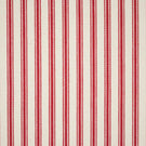 JF Ticking Red fabric featuring bold red ticking stripes on a warm cream background with a subtle woven herringbone texture.