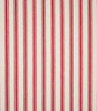 JF Ticking Red fabric featuring bold red ticking stripes on a warm cream background with a subtle woven herringbone texture.