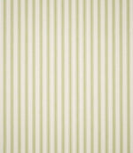 Full view of JF Ticking Sage Green striped fabric showing the repeating vertical sage green ticking stripe pattern across a textured cream woven ground.