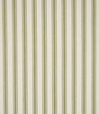 JF Ticking Sap Green fabric featuring classic olive sap green ticking stripes on a warm cream background with a subtle woven herringbone texture.