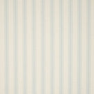JF Ticking Seaspray fabric featuring soft pale blue ticking stripes on a warm cream background with a subtle woven herringbone texture.