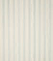 JF Ticking Seaspray fabric featuring soft pale blue ticking stripes on a warm cream background with a subtle woven herringbone texture.