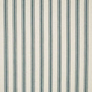 JF Ticking Teal fabric featuring repeating teal ticking stripes on a warm cream background with a subtle woven herringbone texture.
