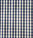 Blue and ivory small gingham check cotton fabric with a classic country-style pattern for curtains, blinds and crafts.