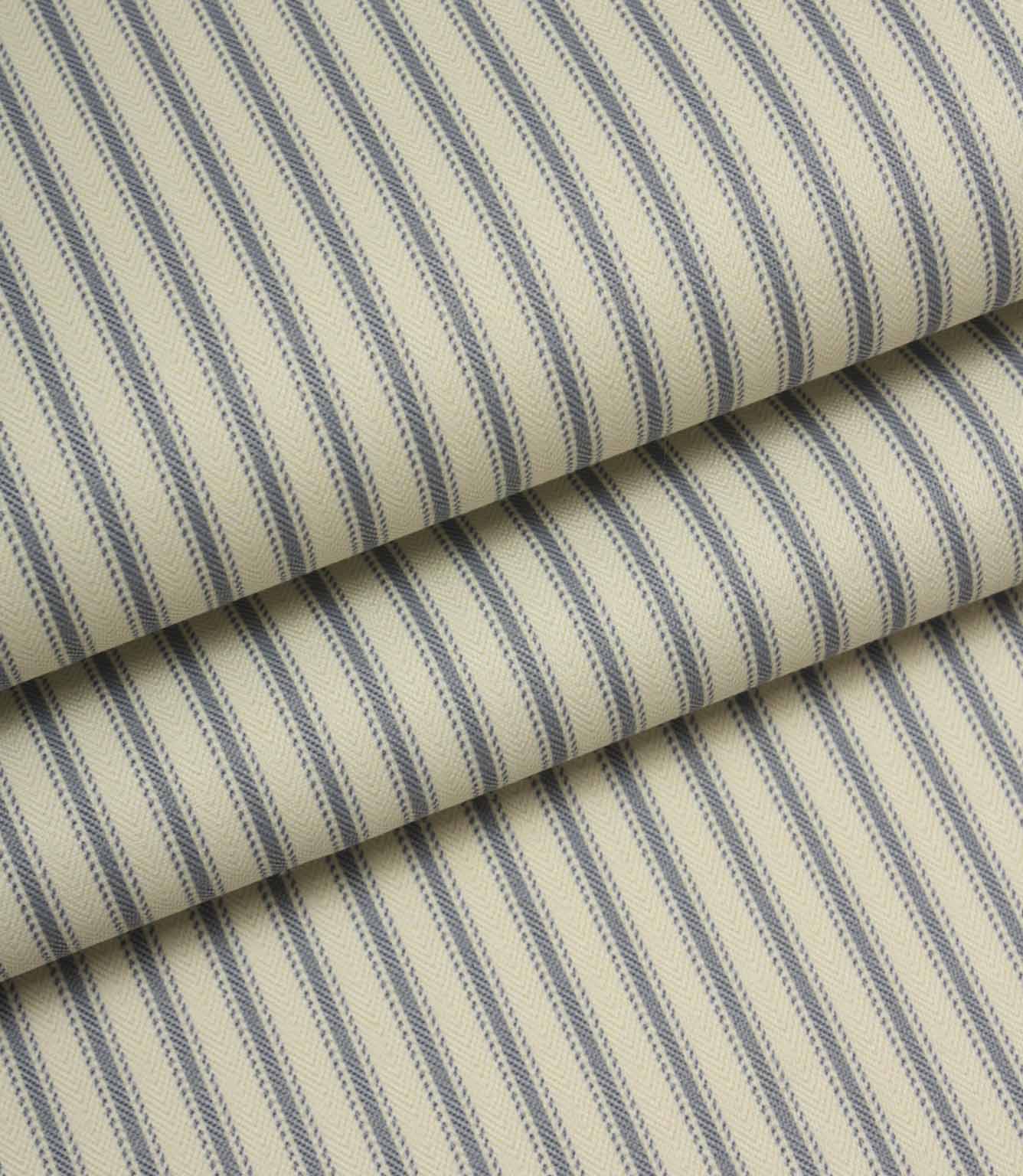 JF Ticking Blackout Lining Fabric / Airforce Blue | Just Fabrics