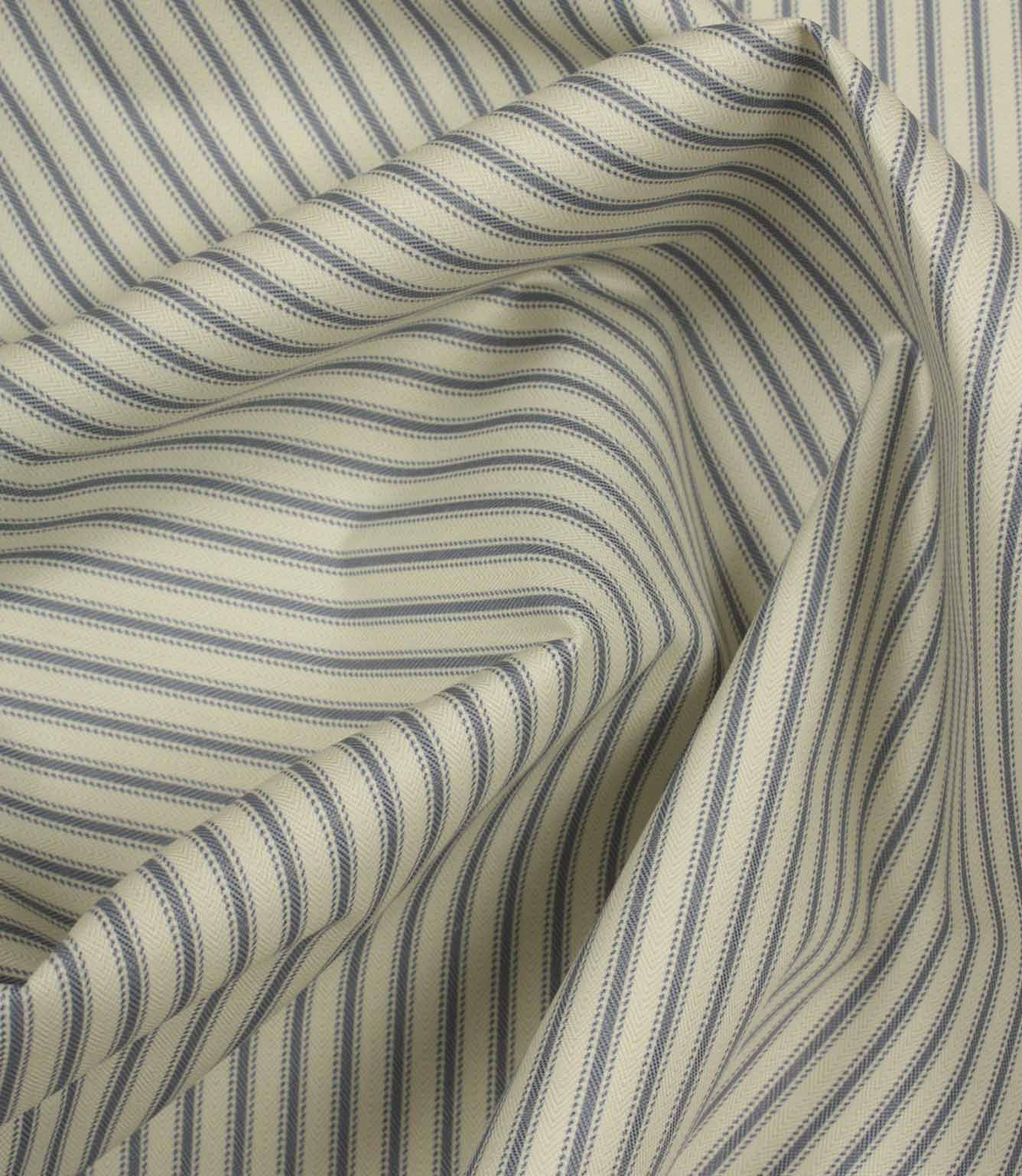 JF Ticking Blackout Lining Fabric / Airforce Blue | Just Fabrics