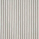 Beige ticking stripe fabric with fine vertical stripes on an ivory background and a subtle woven herringbone texture.