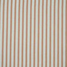 Burnt orange ticking stripe fabric with fine vertical stripes on an ivory background and a subtle woven herringbone texture.