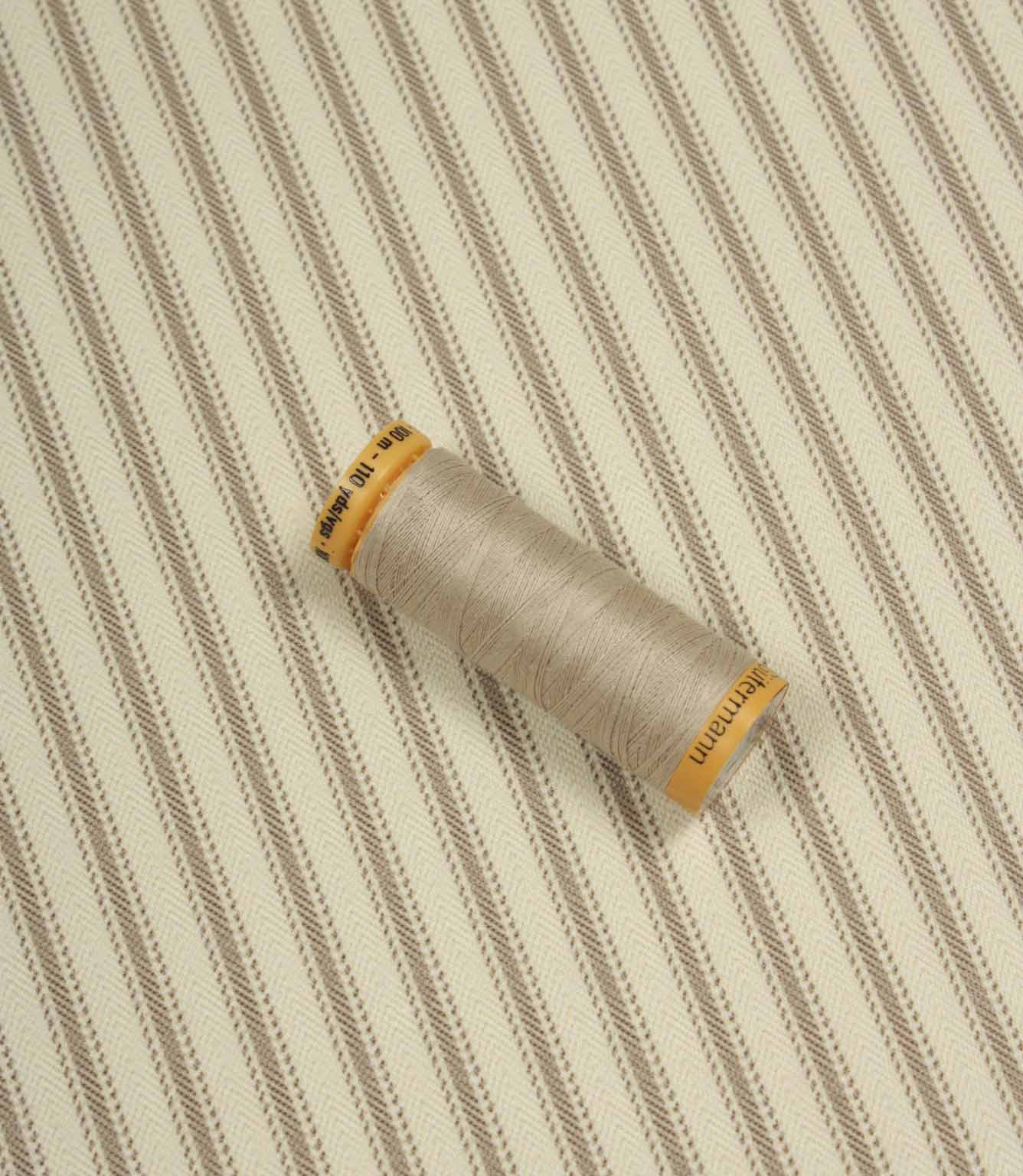 JF Ticking Lining Fabric / Flax | Just Fabrics