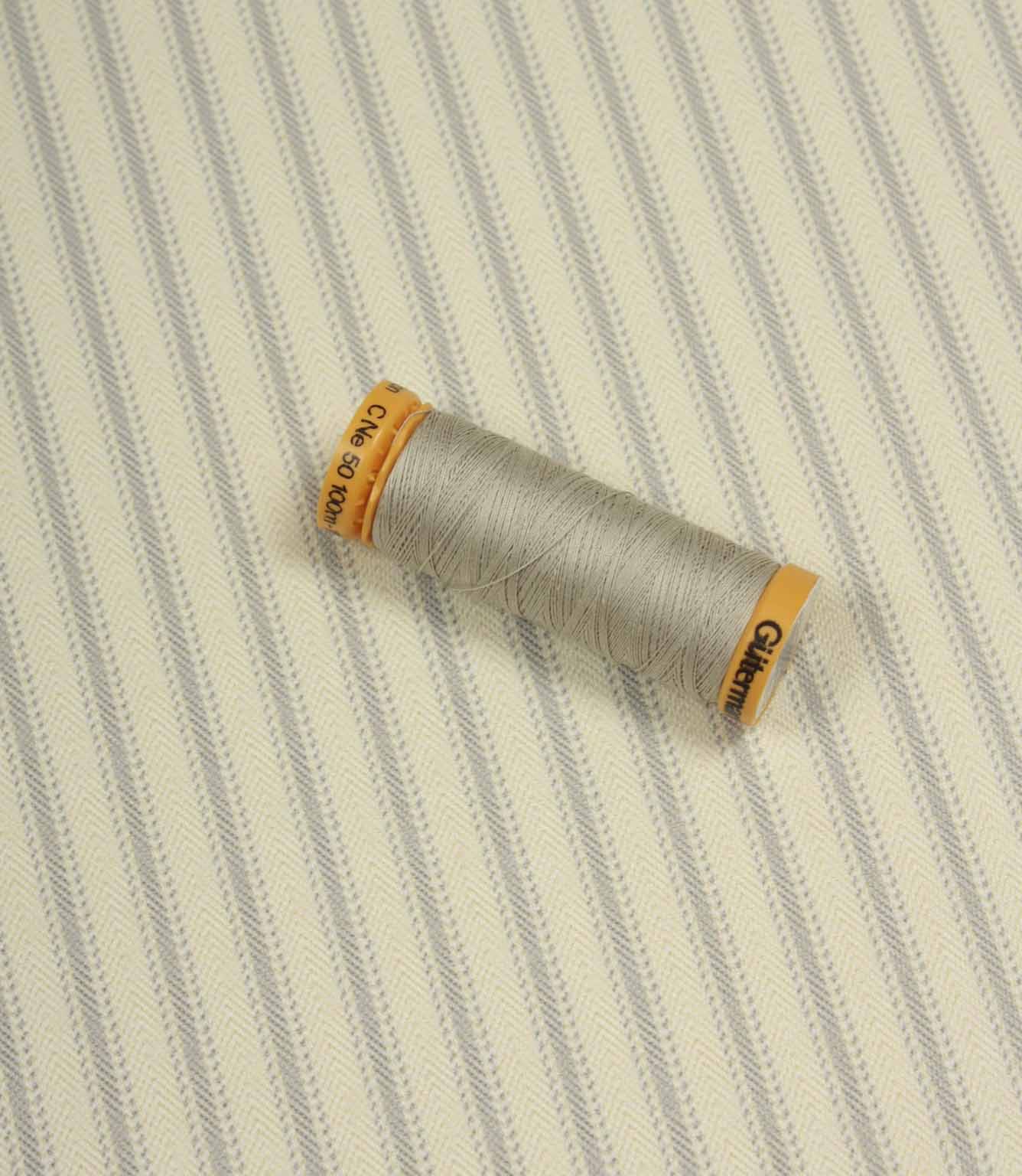 JF Ticking Lining Fabric / Grey | Just Fabrics