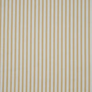 Ochre ticking stripe fabric with fine vertical stripes on an ivory background and a subtle woven herringbone texture.