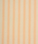 Close-up of ivory herringbone weave fabric featuring delicate peach ticking stripes and subtle textured detailing.
