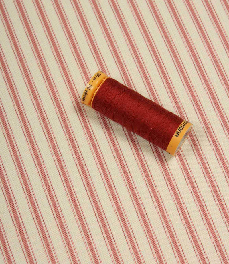 JF Ticking Lining Fabric / Peony | Just Fabrics