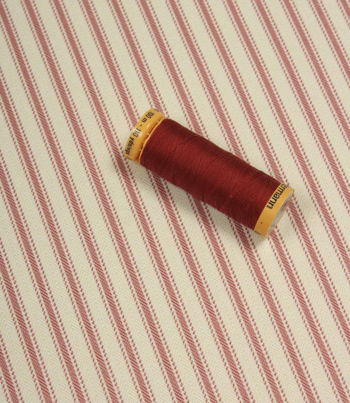 JF Ticking Lining Fabric / Peony | Just Fabrics