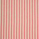 Ivory herringbone ticking stripe fabric with vibrant petunia pink woven stripes in a classic vertical design.