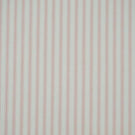Pink ticking stripe fabric with fine vertical stripes on an ivory background and a subtle woven herringbone texture.