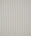 Pink ticking stripe fabric with fine vertical stripes on an ivory background and a subtle woven herringbone texture.