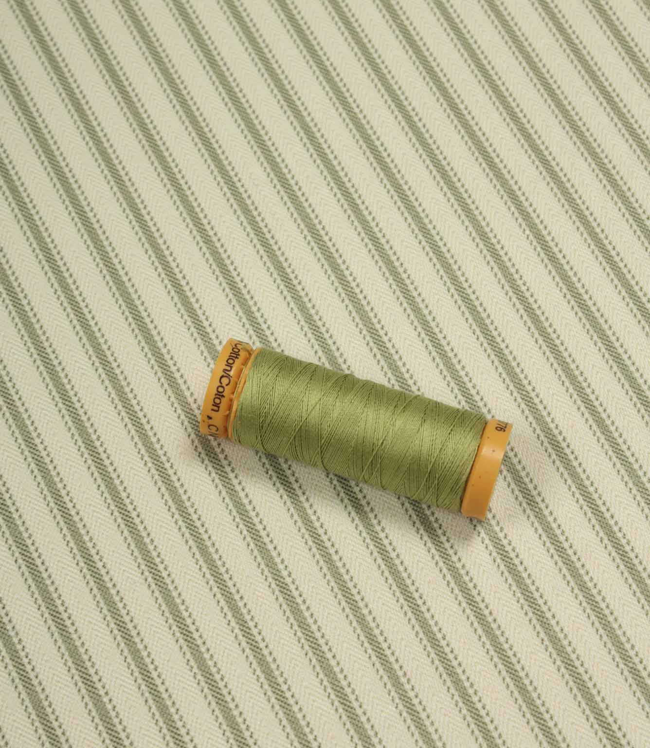 JF Ticking Lining Fabric / Sage | Just Fabrics