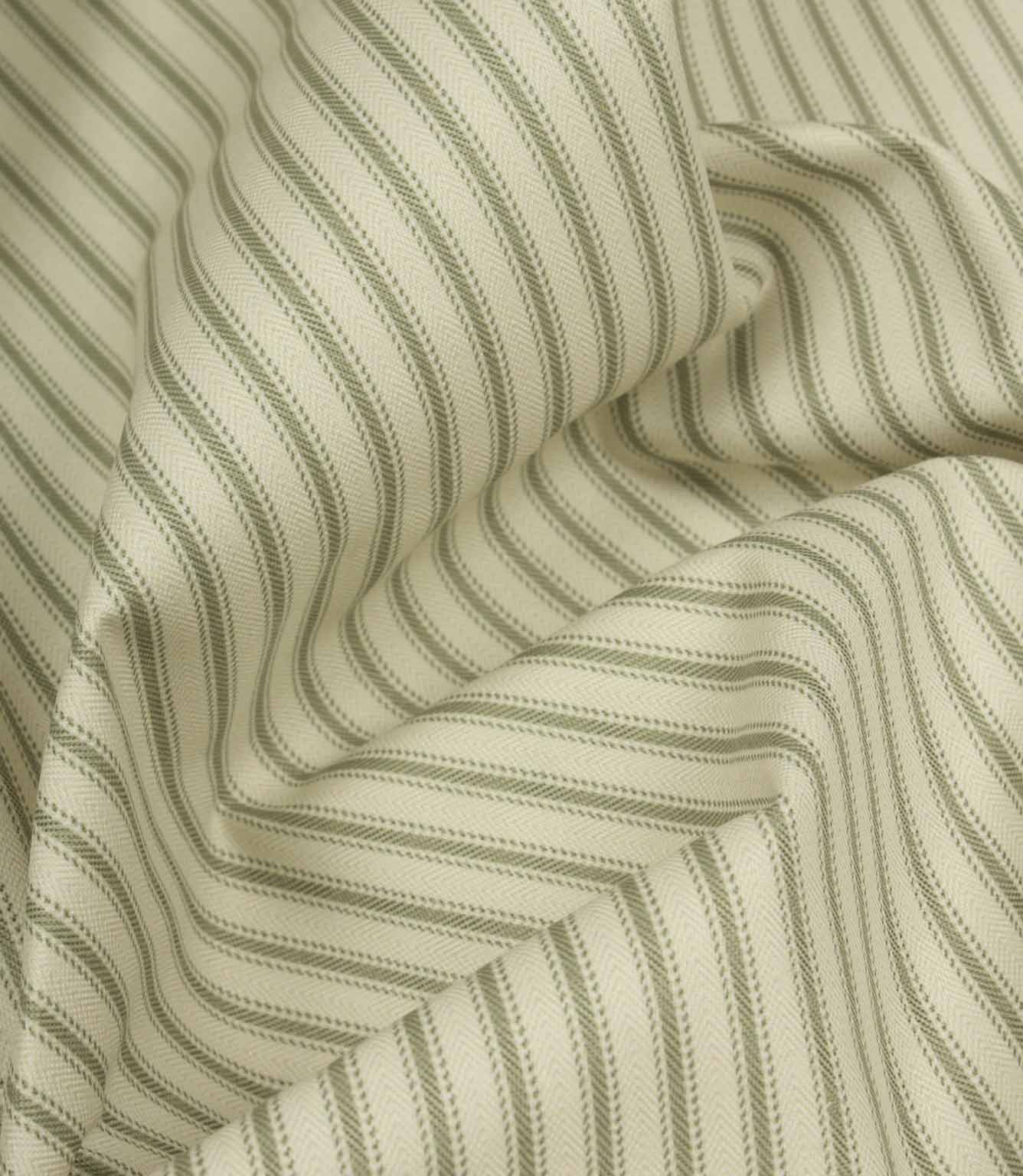 JF Ticking Lining Fabric / Sage | Just Fabrics