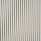 Sap green ticking stripe fabric with fine vertical stripes on an ivory background and a subtle woven herringbone texture.