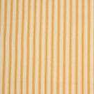 Ivory herringbone ticking stripe fabric with warm turmeric yellow woven stripes in a classic vertical pattern.