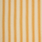 Close-up of ivory herringbone weave fabric featuring fine turmeric yellow ticking stripes and textured detailing.