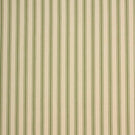 Ivory herringbone ticking stripe fabric with warm green woven stripes in a classic vertical design.