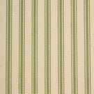 Close-up of ivory herringbone weave fabric featuring soft warm green ticking stripes and textured detailing.