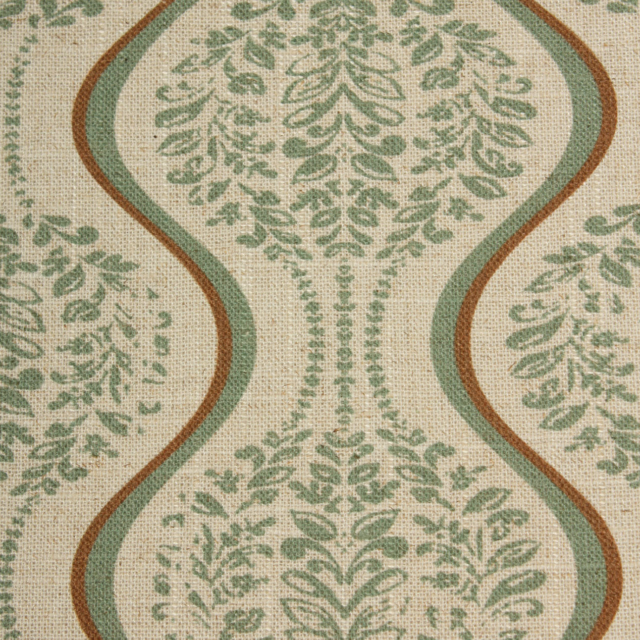 Linmere Fabric / Apple Green / Hazelnut