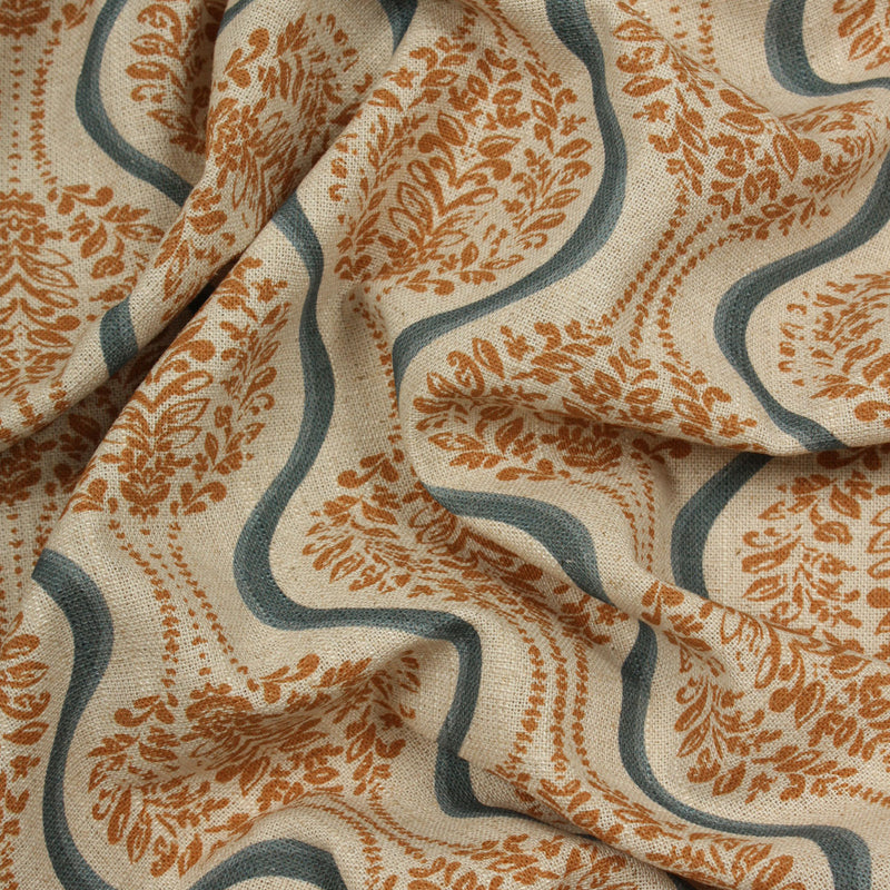 Linmere Design Code Linmere Fabric / Burnt Orange / Indigo – Just Fabrics
