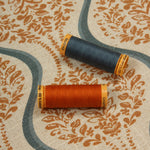 Linmere Fabric / Burnt Orange / Indigo