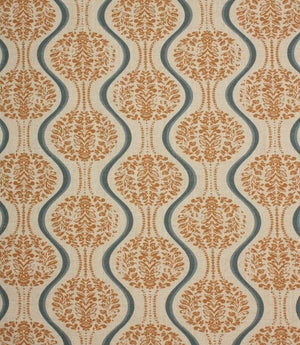 Linmere Fabric / Burnt Orange / Indigo