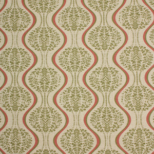 Linmere Fabric / Sage Green / Red