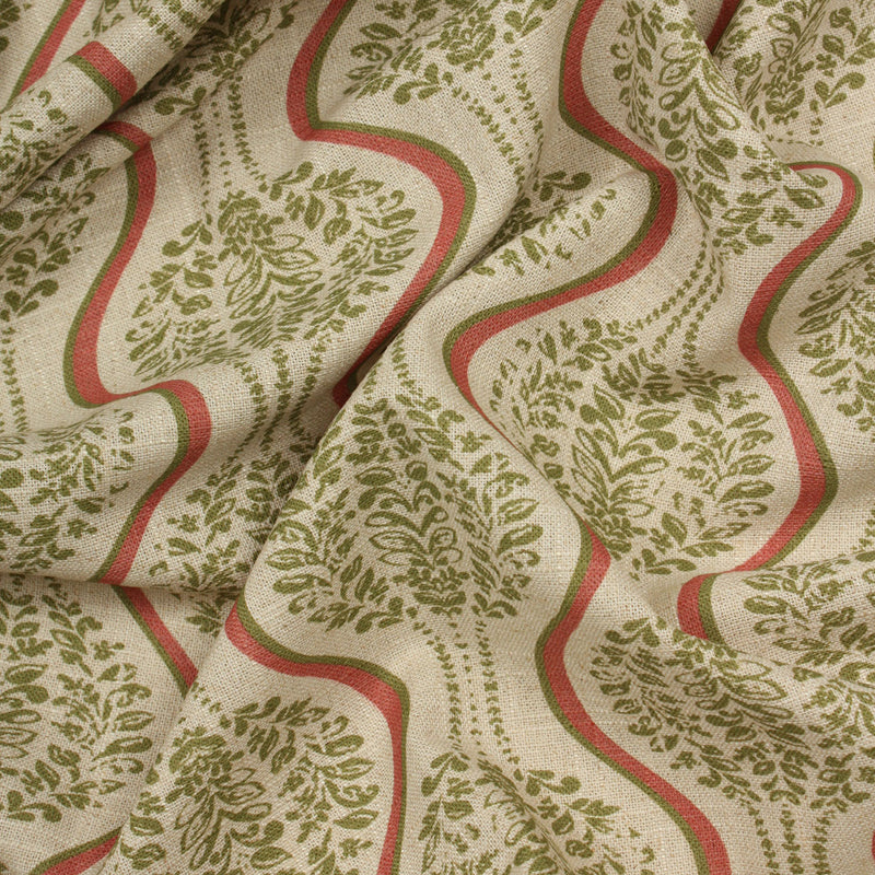 Linmere Design Code Linmere Fabric / Sage Green / Red – Just Fabrics